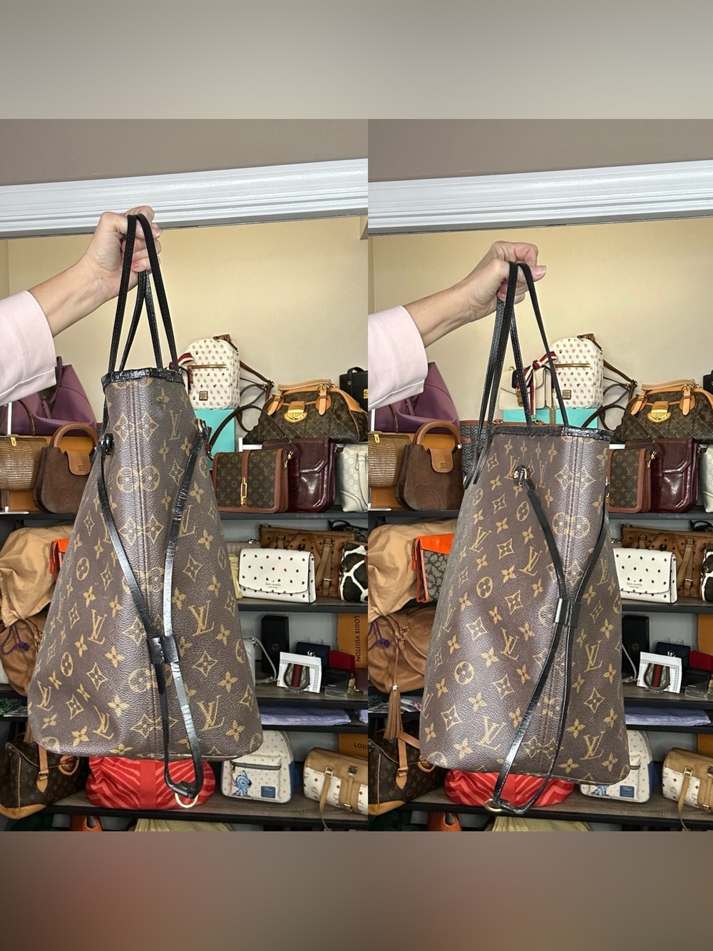 Louis Vuitton Neverfull GM Monogram Canvas Tote Bag COA SP0039 Leather Dyed - Picture 8 of 12